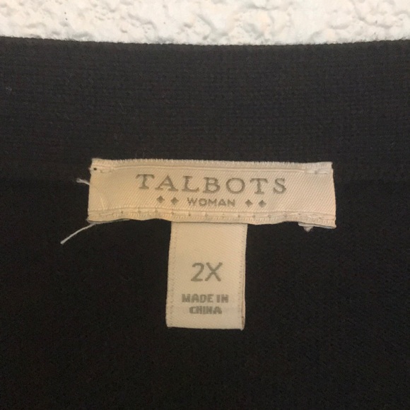 Talbots Woman Black side slit button cardi - Picture 2 of 6